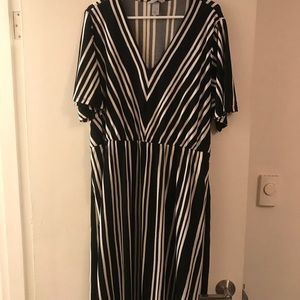 Striped wrap dress